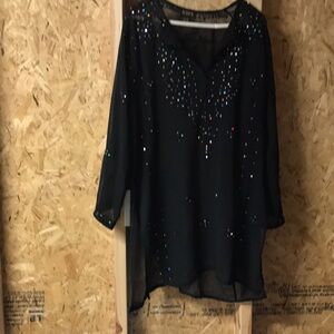 BETTY B. Beach coverup with fish scales down the sides of each arm